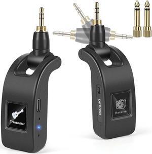 2.4GHz Wireless Guitar Transmitter Receiver: Wireless Guitar System for Bass Violin Keyboard Electric Instrument with Premium Sound | 100FT Transmission Distance