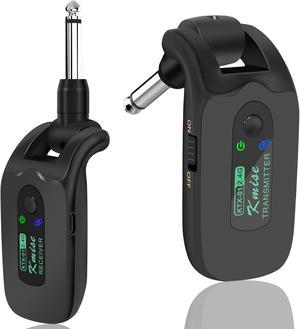 Wireless Guitar System, Kmise 2.4GHZ Transmitter Receiver for Electric Bass Guitars Accessories W/ 100 Feet Transmission Distance & over Working 10h Rechargeable Lithium Battery