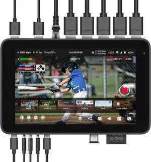 The Ultimate Horizontal/Vertical Live Streaming Equipment Switcher Monitor Encoder Recorder, for Facebook, YouTube, Instagram, Tiktok, RTMPS