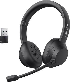 Wireless Headset, Wireless Headset with Mic for Work(Noise Cancelling), 65 Hours Woktime & Mute Button,Wireless Headset for Work from Home/Office/Call Center/PC/Computer/Laptop/Teams