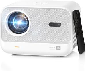 1080P Projector with WiFi 6 and Bluetooth, [Seamless Autofocus] Portable Outdoor Movie Projector, Home Theater Projector for iPhone/TV Stick/HDMI/USB/Laptop/PS5-White