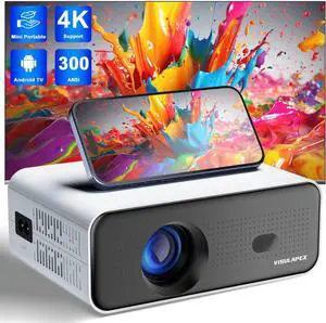 Mini Projector with WiFi and Bluetooth - 2024 Upgraded Smart Projector, Auto Keystone, Electric Focus, 4K HD Video Supported, Android 11 TV, Phone Control - Portable Home Movie Projectors for Outdoor