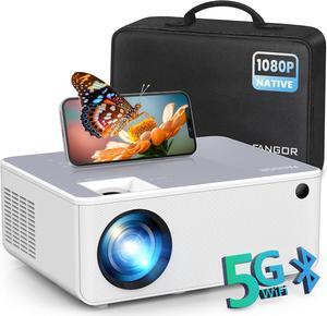 1080P HD Projector, WiFi Bluetooth Projectors, Max 230 Projection Screen Portable Home Theater Video Movie Proyector With Tripod, Compatible with HDMI, USB, Laptop, iOS & Android Phone
