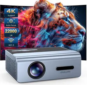 Projector with Wifi and Bluetooth, 22000L Auto Keystone Outdoor Projector 4K Support, JOWLURK Native 1080p Movie Projector for iOS/Android/TV Stick/HDMI/USB/Laptop/PS5