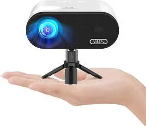 Mini Projector with WiFi and Bluetooth, VISSPL Full HD 1080P Projector, Portable Outdoor Projector with Tripod,Home Theater Movie Phone Projector Compatible with Android/iOS/Windows/TV Stick/HDMI/USB
