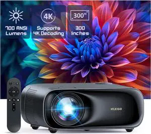 PJ40 (Gen 3) Projector with WiFi and Bluetooth, D65 Calibrated, Native 1080P, 4K Supported, Projector for Outdoor Movies, 20W Speakers, Home Theater, Compatible w/TV Stick, iOS, Android