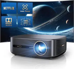 4K Projector with WiFi 6 and Bluetooth, NetfIix Certified & DoIby Audio, Auto Focus and Auto Keystone Native 1080P Smart Projector with HDR10+, 30W Speakers, Black