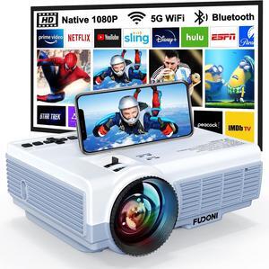 Projector with WiFi and Bluetooth, Upgrade 5G WiFi Native 1080P 14000L 4K Supported, Portable Movie Outdoor Projector for Home Theater, Compatible with HDMI/USB/PC/TV Box/iOS and Android Phone