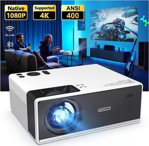 Projector with WiFi and Bluetooth, Outdoor Portable 4K Support Projector 18000L HD 1080P Max 300" Display Zoom, Movie Video Home Theater Projector Compatible w/HDMI/USB/Phone/Laptop/TV Stick