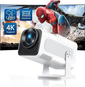 270°Adjustable StandMini Projector 4K with WiFi 6 and Bluetooth,TOPTRO Native HD 1080P Outdoor Portable Projector,Auto Keystone Home Theater Movie Projector for iOS/HDMI/TV Stick/PS5