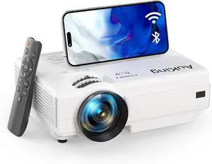 Upgraded Projector with WIFi and Bluetooth, Full-HD 1080P Home Theater Video Projector, Compatible with HDMI/USB/AV/Smartphone/TV Box/Laptop