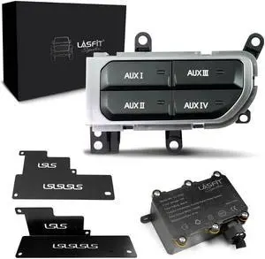 Switch Bank Kit, OEM Style Plug&Play Aux Switch Panel Dash 4 Buttons 4x30A for Wrangler JL 2018-2023 & Gladiator JT 2019-2023, Black