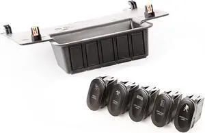 Rugged Ridge | Switch Panel Kit | 17235.73 | Fits 2011-2018 Jeep Wrangler JK, Charcoal