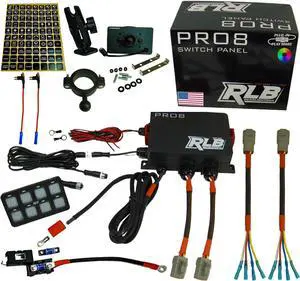Switch Panel 8 Gang Aux 12V Programmable System LED RGBW Panel RLB Motorsports PRO8 for JK Side by Side UTV Truck Marine Boat - Plug & Play Easy Installation!