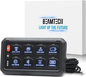 8 Gang Switch Panel, RGB Multifunction Switch Toggle Momentary Pulsed Circuit Control Relay System Box Auxiliary Touch Control Switch LED Light Controller for Off Road ATV UTV Car Truck Van