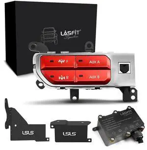 No Software Update Required OEM Style Plug&Play Front & Rear Locker Switch Aux Switch Panel Dash 4 Buttons for JL 2018-2023 & JT 2019-2023, Red, for LASFIT