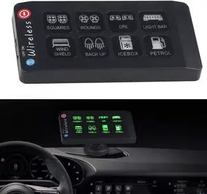 8 Gang Wireless Source Control Switch Panel DC12V Electronic Power System Modular Magnetic Fixing Bracket DIY Mount Waterproof Fuse Relay Box Wiring Harness for Car Truck Boat RV CamperJeep