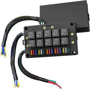 12V Fuse Relay Box 15 Slots with Pre-Wired, Universal Waterproof Relay Box ATC/ATO Fuse Holder and 10 Slots Relay Panel, Relay Socket Box for Automotive Car Truck Marine Boat