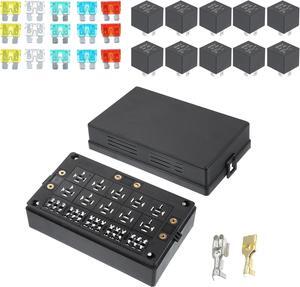 1 Set Universal Fuse Relay Box 12V 15 Slots Fuse Holder for Automotive Car Truck Marine Boat