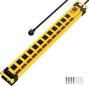 12 Outlet 3300J Surge Protector Power Strip, Individual Switches, Heavy Duty Power Strip with Cord Manager, 9FT/14AWG/15AMP/1875W Power Cord for Workshop, Garage, Shop