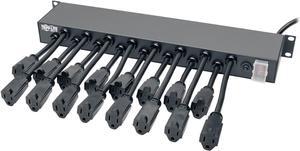 PS1916D1U 120V 16 Outlet 1U Rack-Mount AC, 15' Cord 15A Charger Power Strip, Black
