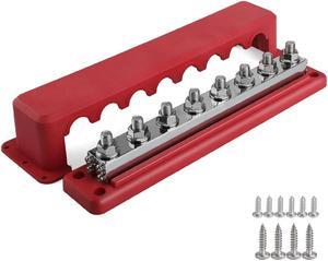 8 Post Power Distribution Block Bus with Cover 600A Marine Bus Battery Terminals Distribution Block (3/8)
