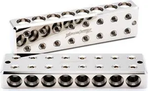 Pair 8 in 8 Out 1/0 AWG 0 Gauge Power and Ground Distribution Blocks