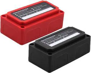 4 Post Power Distribution Block Bus Bar Set, 4 x M8 Terminal Screws with Cover 300 Amp Rating - Marine, Automotive, and Solar Wiring, 5/16" Black and Red