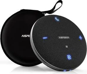 M4 Bluetooth Speakerphone Conference Microphone with AI Noise Reduction Full-Duplex AI Transcription USB Speakerphone 360° Voice Pickup Conference Speaker Home Office for Teams/Zoom, Black