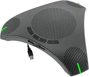 Conference Microphone USB Speakerphone Microphone for Business Conference,360° Omnidirectional Microphone ligent DSP Noise Reduction for Video Meeting (mic +Speaker+hub)