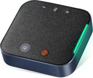 Conference Speaker and Microphone Bluetooth Speakerphone with 4 Mics,USB C,360°Voice Pickup & Dual Noise Cancelling Conference Room Microphone for Work/Teams/Zoom/Home Office