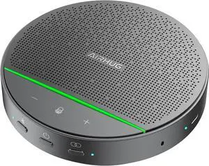 Bluetooth Speakerphone,Conference Speaker and Microphone, 4 Mics 360°Voice Pickup, Noise Cancellation, USB-C Plug and Play, Connect 2 Speakerphones via Bluetooth for 8 attendees