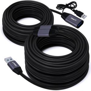 USB 3.0 Active Extension Cable (50 Feet) A-Male to A-Female USB Repeater with Signal Booster for Oculus Rift, Quest Link, Xbox 360 Kinect, PlayStation, Printer, Webcam - 50ft