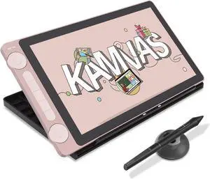 Kamvas 13 (Gen 3) Drawing Tablet with Screen, 13.3" Full-laminated Art Tablet with Anti-sparkle Canvas Glass, 99% sRGB, PenTech 4.0, 16384 Pen Pressure, Dual Dial for PC, Mac, Android, Pink