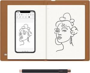 Note 2-in-1 Digital Notebook Drawing Tablet With Battery-free Pen, Bluetooth Wireless Paper Tablet Electronic Writing Pad for Note-taking, Digital Art & Meeting, Refillable A5 Notepad, 9.5x7inch