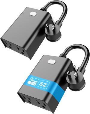 Zwave Plug Outdoor 2 Pack, 700 Series Heavy Duty Zwave Outlet, IP65 Outdoor Z-Wave Smart Plug, Z Wave Device, Z Wave Hub Required, Compatible with Hubitat, SmartThings, Vera, Wink, Fibaro