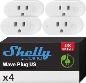 Wave Plug US | Z-Wave Smart Plug with Energy Monitoring 15 A | Home Automation | iOS Android App | Z-Wave Gateway | Low Power Consumption | Smart Schedules and Scenes (4 Pack)