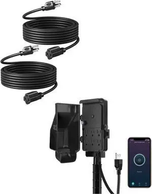 WiFi Outdoor Outlet Timer, Smart Yard Stake Plug with 6 Outlets, Outdoor Extension Cord 25FT