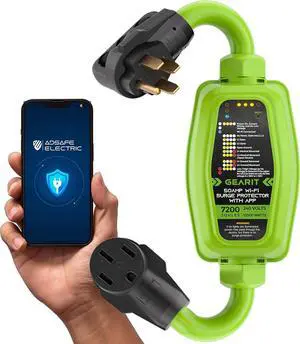RV Surge Protector 50 Amp (Wi-Fi with in-APP) Real Time Monitor - Plug, Inlets, Receptacles - Protects Against Voltage Surges, Reverse Polarity, and Open Ground - Monitor Voltage, Amps, Watts