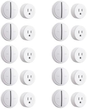 WiFi Smart Outlet Plug with Remote, Support APP Remote Control, Voice Control, Timer, Suitable for Alexa and Google Home, FCC ETL Certified, White, 10PK