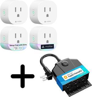 Matter Smart Plug Mini (4 Pack) + meross Outdoor Smart Plug