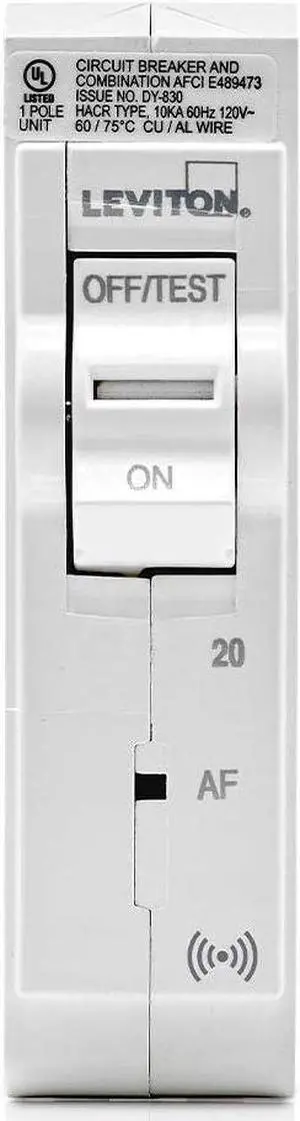 LB120-AS 20A 1-Pole Plug-On Smart AFCI Branch Circuit Breaker, Hydraulic Magnetic, 120 VAC, White LB120-AS 20A 1-Pole Plug-On Smart AFCI Branch Circuit Breaker, Hydraulic Magnetic, 120 VAC, White