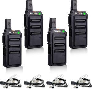RT19 Two Way Radio Long Range Rechargeable,Walkie Talkies with Earpiece and Mic,VOX Handsfree,Portable FRS Two-Way Radios for Family Outdoor Agriculture(4 Pack)
