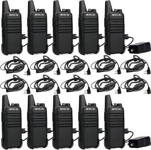 RT22 2 Way Radios Walkie Talkies,Rechargeable Long Range Two Way Radio, USB C VOX Small Emergency 2 Pin Earpiece Headset,for School Retail Church Restaurant (Packed in Pairs with 5 Boxes)