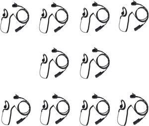 Xpr 3500e Earpiece Headset with Mic PTT for Motorola XPR3500 XPR3000 XPR3300 Walkie Talkie 10 Pack Black