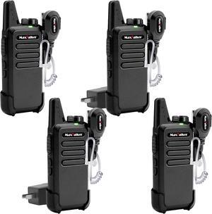 Walkie Talkies Long Range: MaxTalker MT1 Portable FRS Two-Way Radios, Walkie Talkie Earpiece with Mic, Walkie Talkies for Adults Cruise Ship Hiking Hunting Skiing, Walky Talky 4 Pack