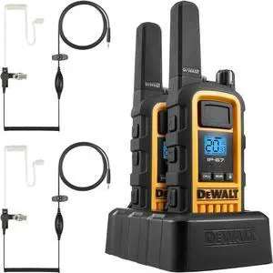 DXFRS800 2 Watt Heavy Duty Walkie Talkies - Waterproof, Shock Resistant, Long Range & Rechargeable Two-Way Radio with VOX