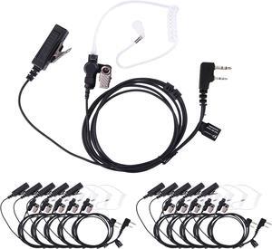 Covert Acoustic Tube Walkie Talkie Earpiece Surveillance Headset with Mic Compatible with 2 Pin Kenwood Two Way Radio