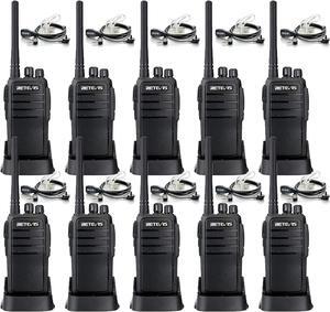 RT21 Walkie Talkies with Earpiece,2 Way Radio Long Range,Rugged Emergency Alarm,Handfree, Portable FRS Two Way Radios for Warehouse Education (10 Pack)