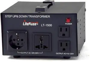 LT Series 1500 Watt Voltage Converter Transformer Step Up/Down - 110v to 220v / 220v to 110v Power Converter - Fully Grounded Cord - Universal Socket, CE Certified